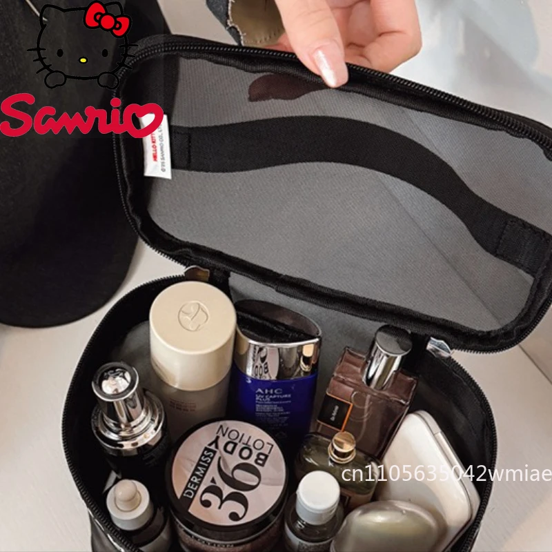 Hello Kitty New Women's Handbag Fashion High Quality Mesh Storage Bag Cartoon Cute Versatile Large Capacity Girl Makeup Bag