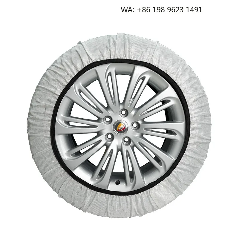 Lightweight Safety Snow Socks, Anti-Slip Fabric Tire Chains with Protective Design for Winter Vehicle Driving
