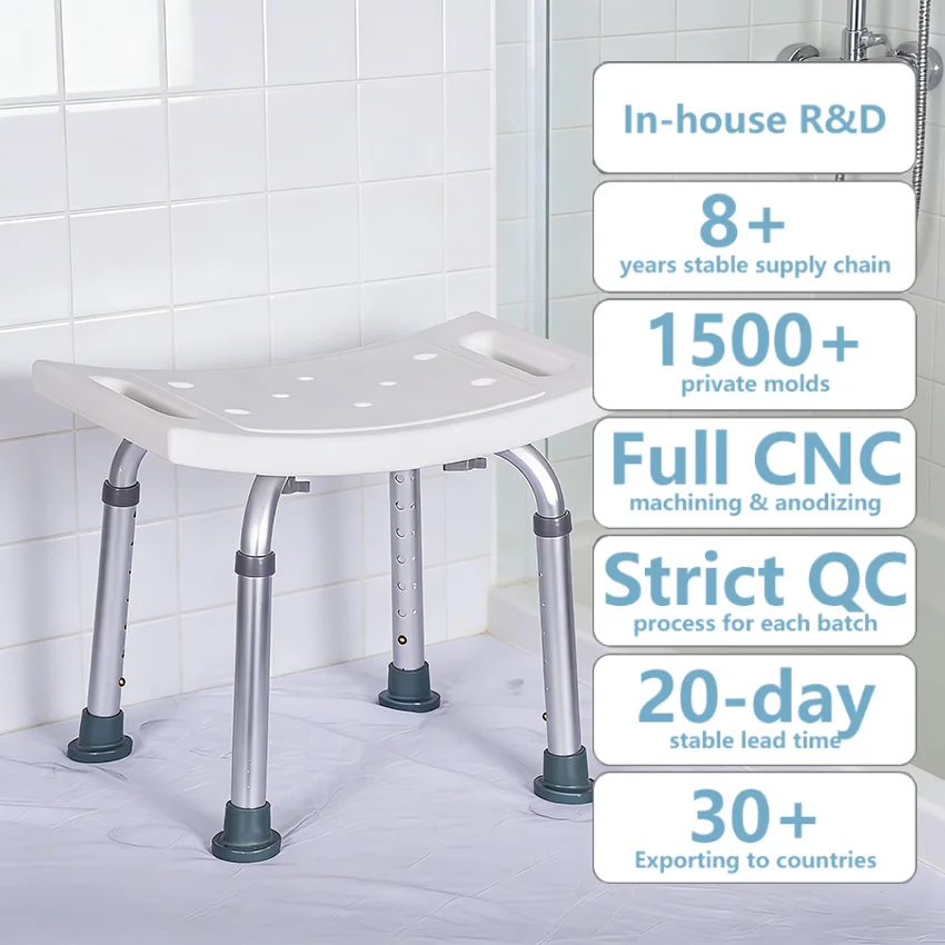 

Simplywalk Aluminum Alloy 136KG Bath Shower Chair Widen Bathtub Elderly People UKCA Long-term Partner
