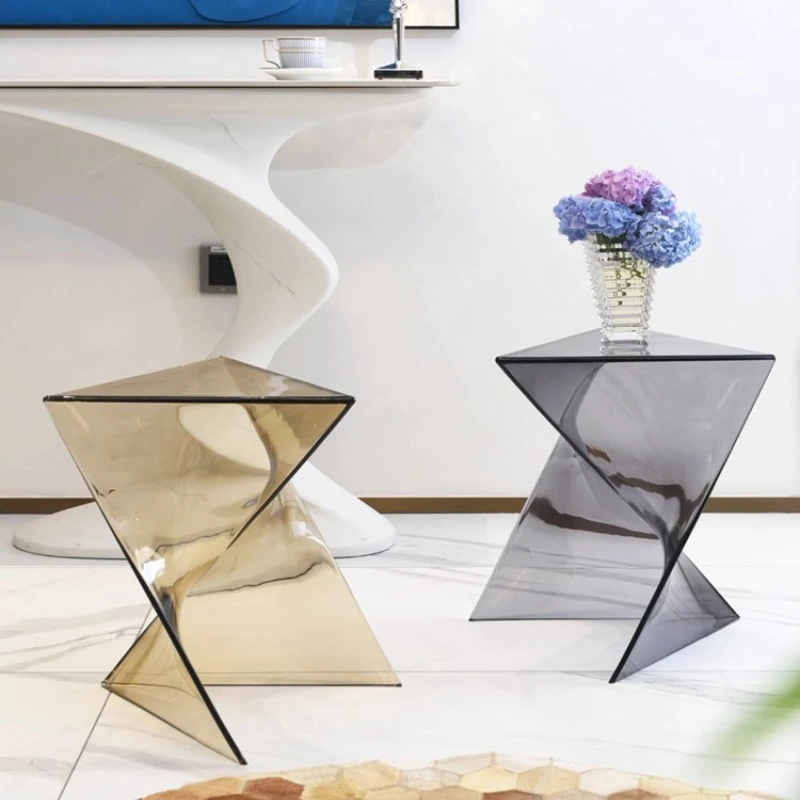 

Modern simple small apartment corner table art coffee table low stool