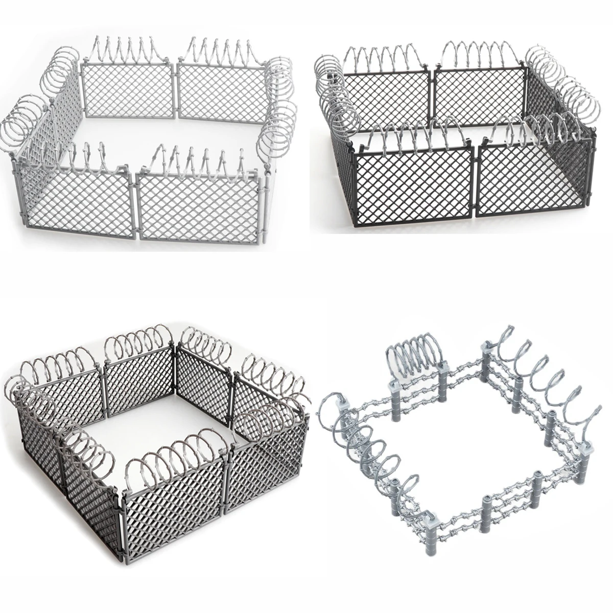 MOC Militär-Diorama-Bausteine-Set - Inklusive Schutzgitter, Straßensperren & Barrieren für DIY-Kriegsszenen