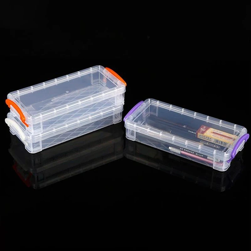 Simple And Transparent Large Capacity Plastic Pencil Case School Stationery Sketching Art Box Stationery Supplies