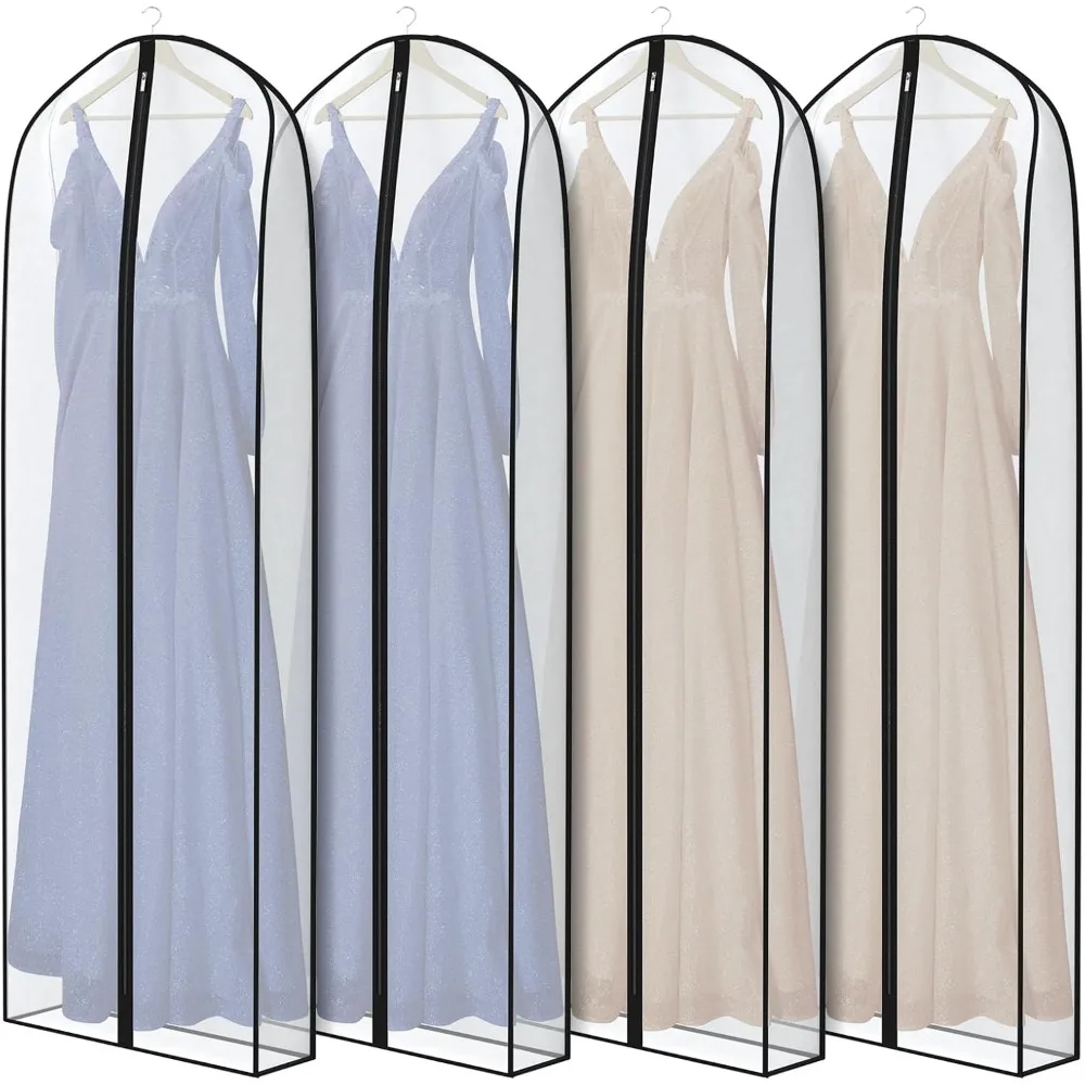 

Breathable Long Dress Storage Bags Set of 4, Wrinkle-Free with Gusseted Design for Wedding and Evening Gowns