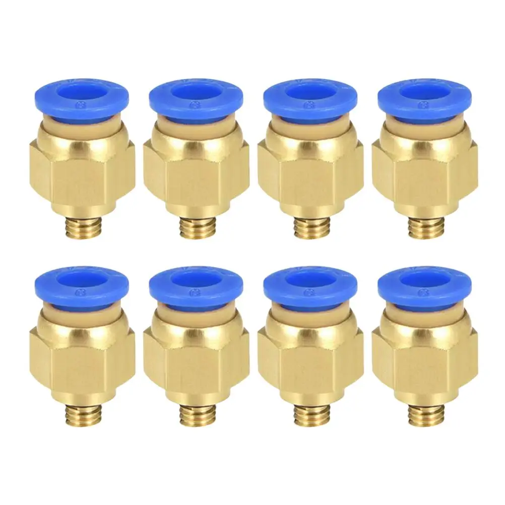 

8 Pcs 3d Printer Accessories Brass Fittings Pneumatic Connectors Thread Adapter Nickel-plated Plug Metal Quick