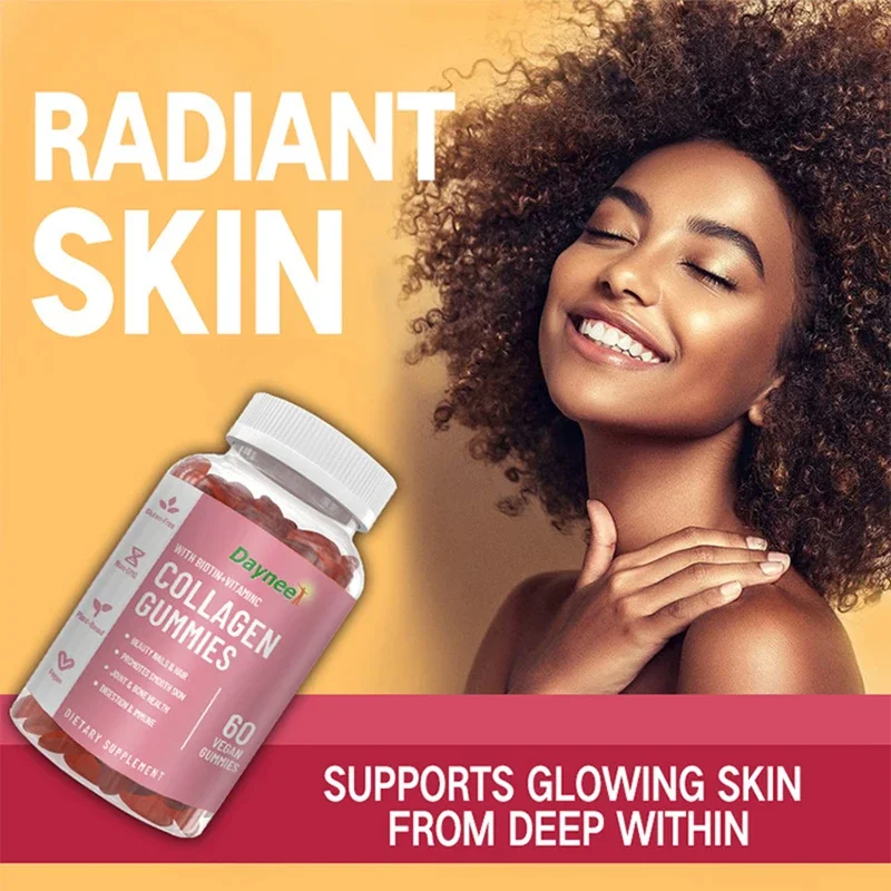 Collagen Gummies Anti-Aging Replenish Collagen, Whiten Promote Smooth Skin, Restore Luster Nails Hair, Healthy Bones, Joints