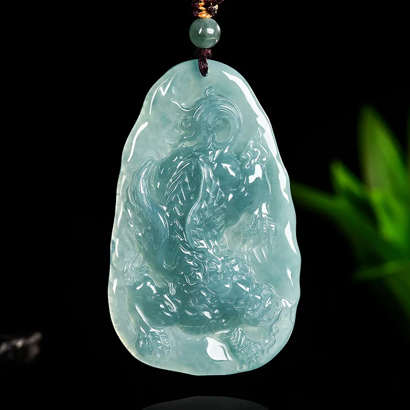 

Burmese Jadeite Pixiu Pendant Real Jade Talismans Vintage Designer Natural Gemstone Luxury Charm Necklace Gifts for Women