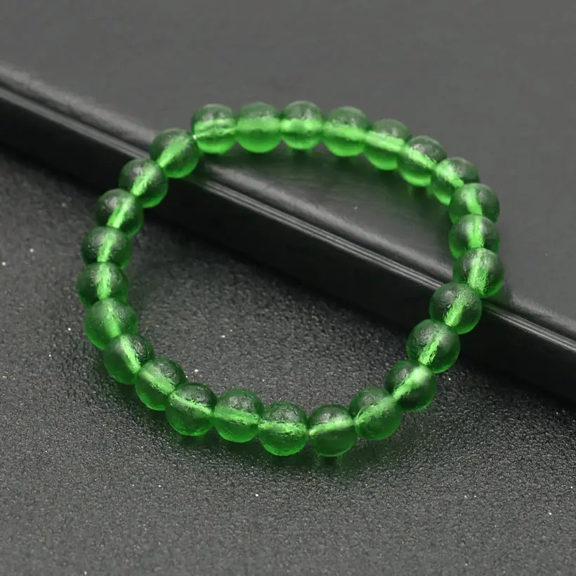 6/8/10mm Green Moldavite Czech Meteorite Bracelet Impact Glass Rough Stone Hand Catenary Energy Beads Bracelets for Women Men