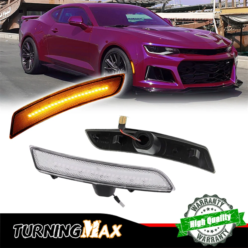 

Car Amber LED Front Bumper Side Marker Turn Signal Lights For Chevrolet Camaro 2016-up For Cadillac CTS 2014-up & ATS 2015-up