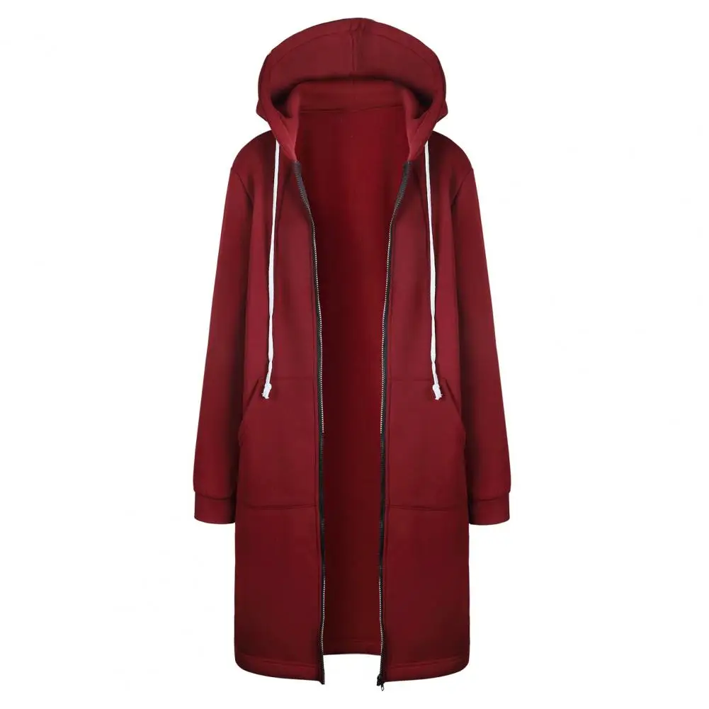 Women Coat Autumn Winter Thicken Hoodies Parkas Loose Hooded Jackets Zipper Pocket Maxi Size Sweatshirt Sports Dresses Outwear