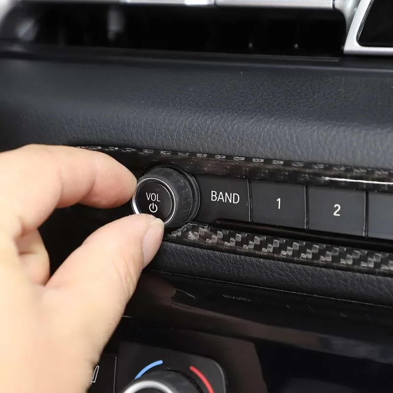 

For 2019-2022 Toyota GR Supra A90 A91 real carbon fiber car central control volume knob frame cover sticker interior accessories