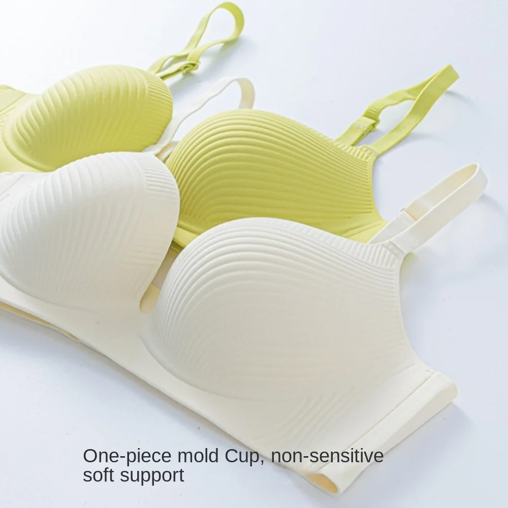 Solid Color Wireless Deep V Bra Shockproof Anti-sagging Push Up Underwear Close-fitting Gathered Breasts Seamless Bras Running