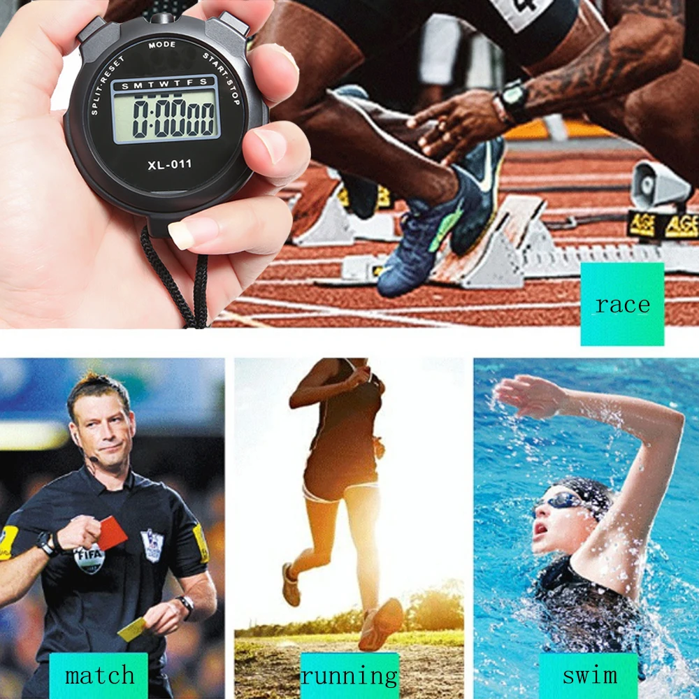 

Professional Handheld Digital Stopwatch Timer Outdoor Sports Training Timer Chronograph Stop Watch 1/100 second Precision Timer