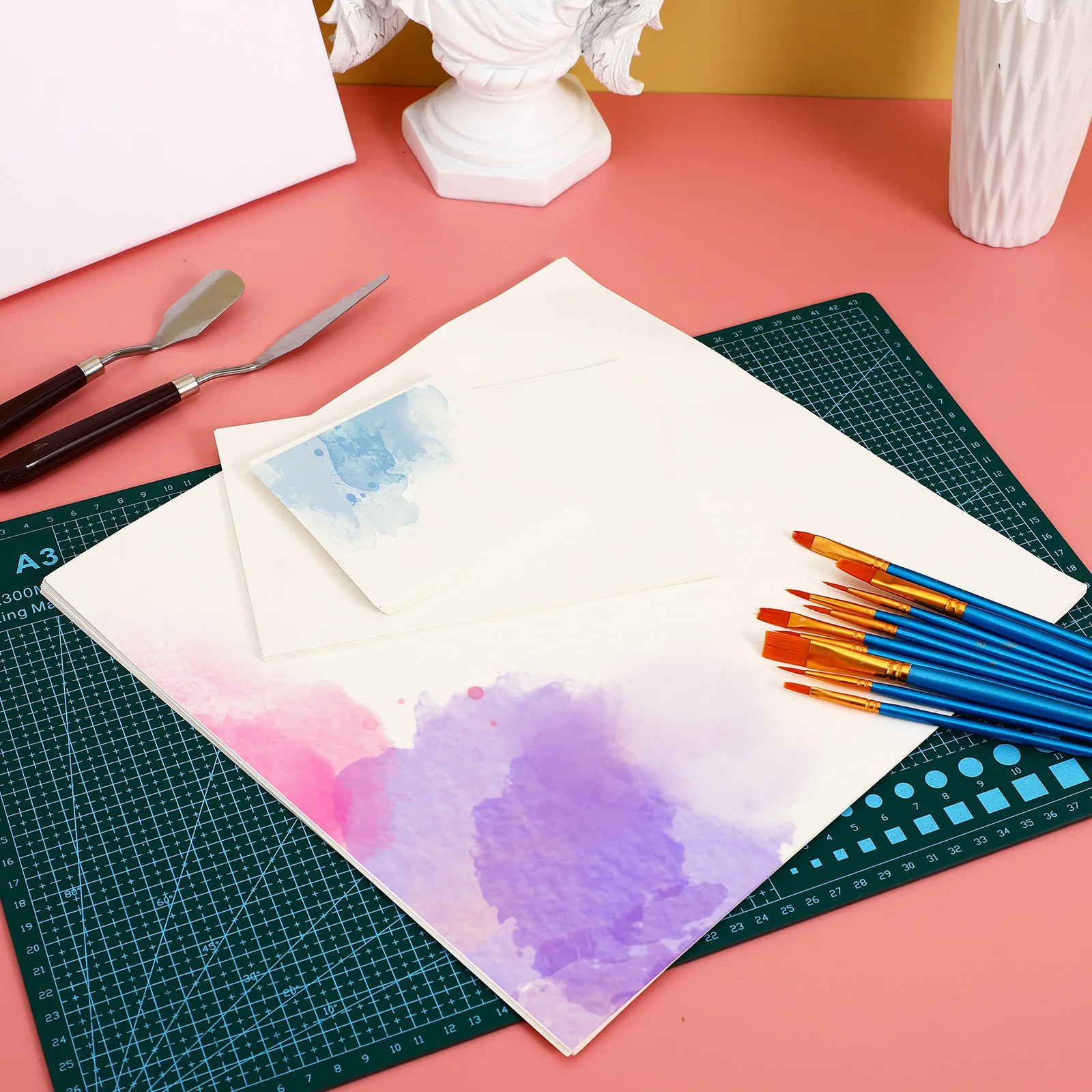 

Watercolor Blank Painting Sheets Loose Sketch Artist Drawing Supplies Thick Sturdy Oil Painting Paper Canvas Paper For