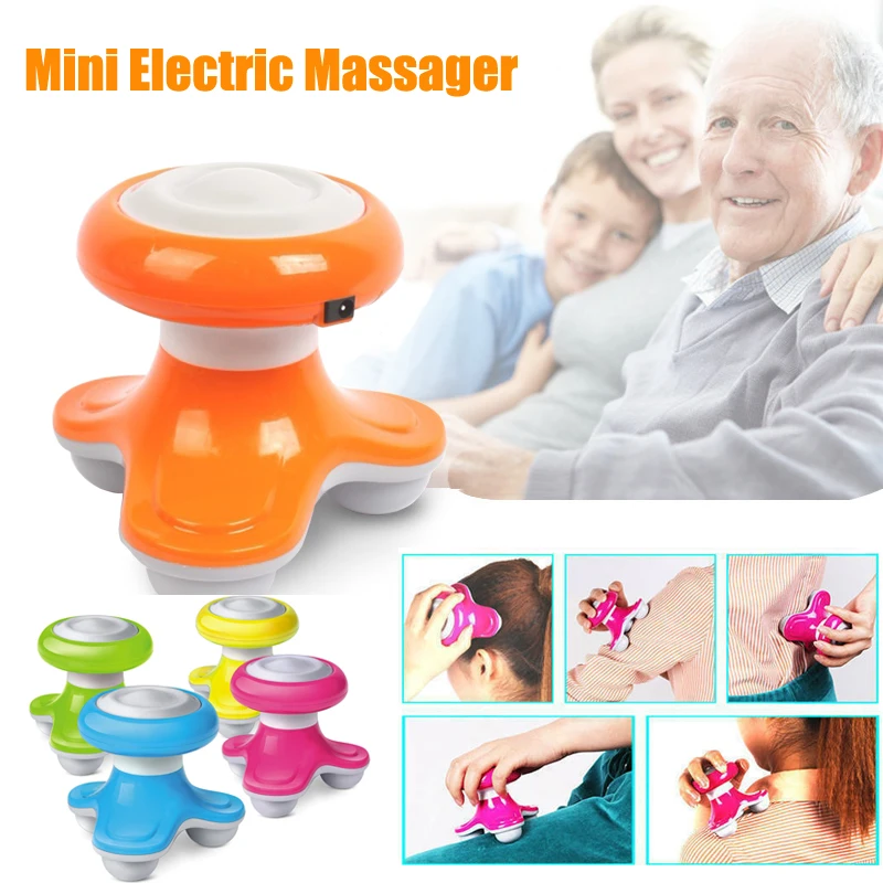 Mini Handled Electric Wave Vibrating Full Body Massager for Arm Leg Head Neck Shoulder Waist Back Massage Tool Relax USB Battery