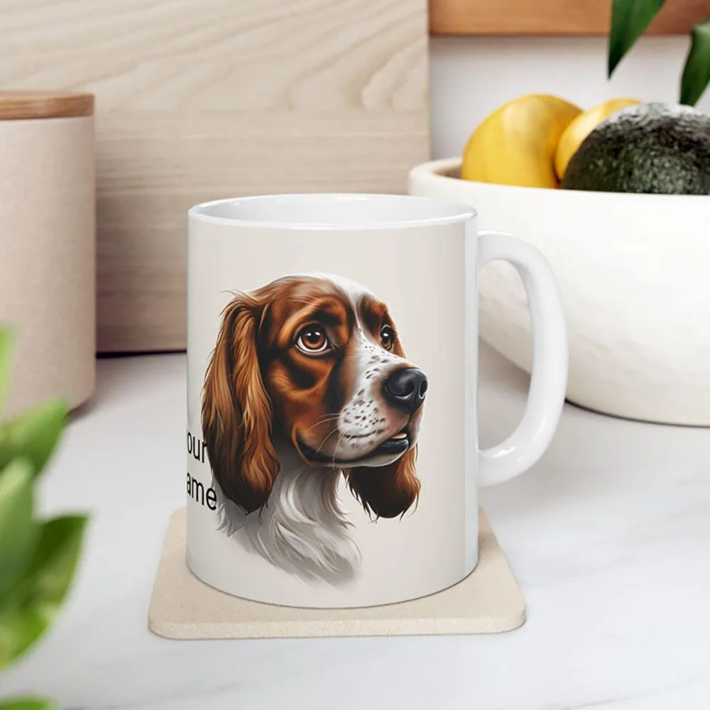 

Bespoke Dog Cute Cartoon Portrait Mug Custom Photo Name Coffee Cup Memorable Drinkware for Pet Enthusiast Girlfriend Christmas