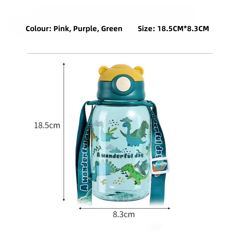 BPA-Free Water Bottle with Pop-Up Lid, Cartoon Design, Transparent & Portable Sealed, Ideal for Special Occasions, Holiday Gifts image 2
