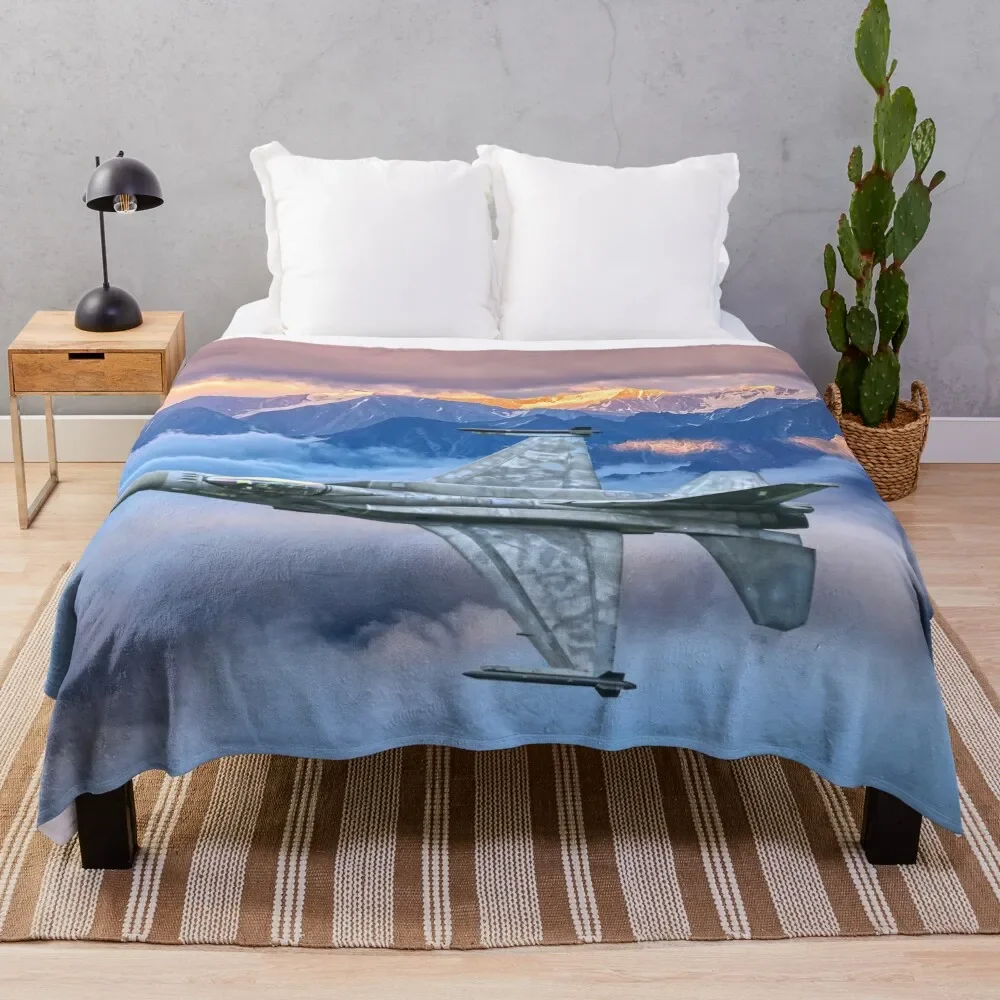

F16 Fighting Falcon Throw Blanket Luxurious Soft Blanket Holiday Gift for Family
