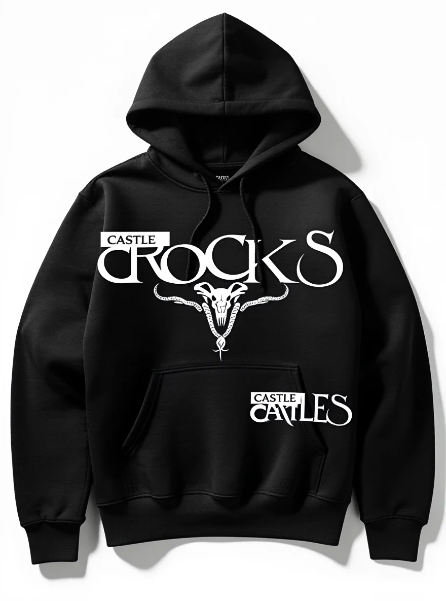 

Черная толстовка унисекс Crooks & Castles, белый логотип, оверсайз, всесезонная, можно стирать в машине