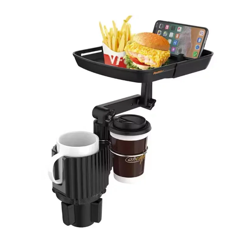 

Car Cup Holder-Bit Dinner Plate Tray Drinks Coffee Food Storage Small Dining Table Car Easy-to-Reach Tissue Holder Mobile