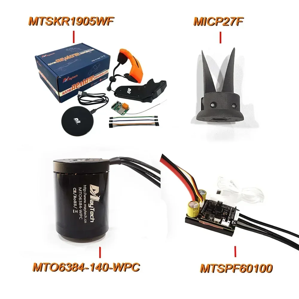 MAYRC Efoil Kit Includes 12S 100A VESC Speed Controller With Heatsink&6384 140KV Motor 5KW with Props for Jet Boat Hydrofoil