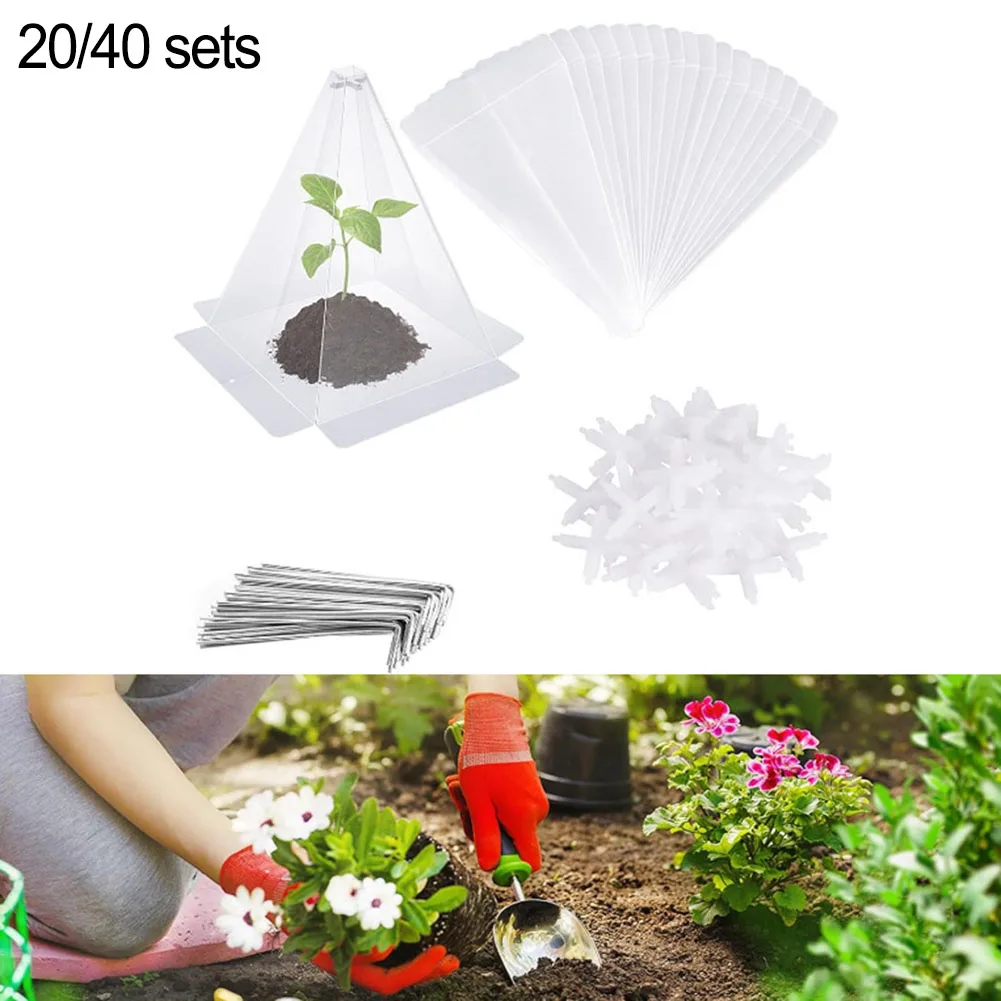 Transparent Garden Cloches 11.8 x 7.8 Inches for Light Transmission and Weather Resistance in Spring Autumn Winter Seasons
