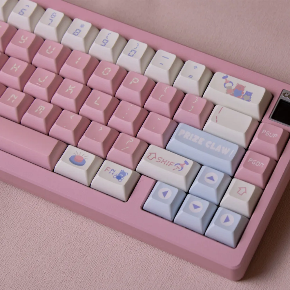 Imagem -05 - Estilo Rosa Bonito Teclado Mecânico Keycap Máquina Boneca Pbt Perfil Kca Dye Sub 142 Chaves Iso Enter Gh60 Gk61 Sk64 Rk68 Rk87