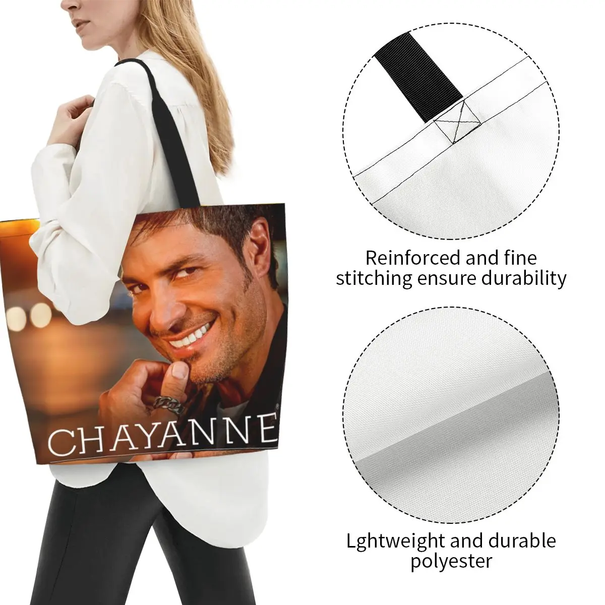 Kawaii Printed Chayanne Dance With Me Shopping Tote Bags Durable Canvas Shoulder Shopper Latin Actor Handbag