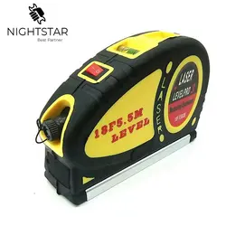 18FT Laser Level Horizon Vertical Measure 5.5m Aligner Standard and Metric Ruler Multipurpose Measure Level Laser