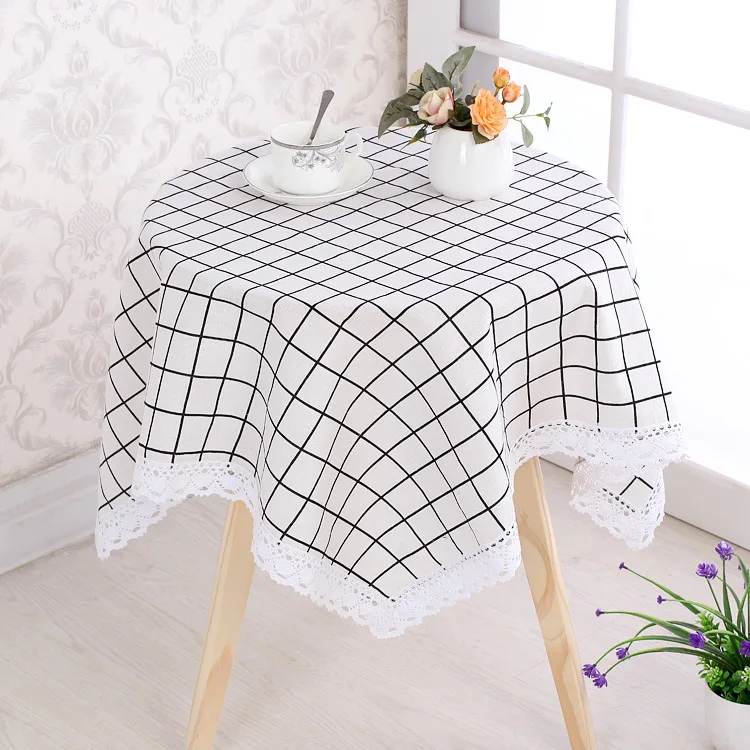 

Simple Cotton and Linen Round Table Cloth