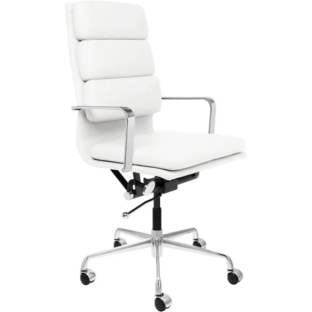 

White Tall Back Padded Executive Office Chair
