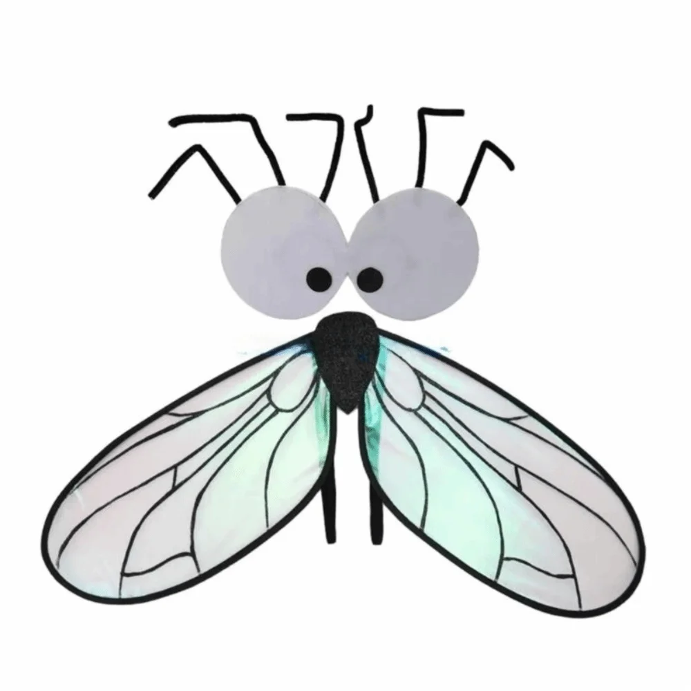 Lightweight Bugs Fly Wings Insect Sparkle Cosplay Fly Wings Handmade Craft Elastic Straps Costume Wings Christmas Gift