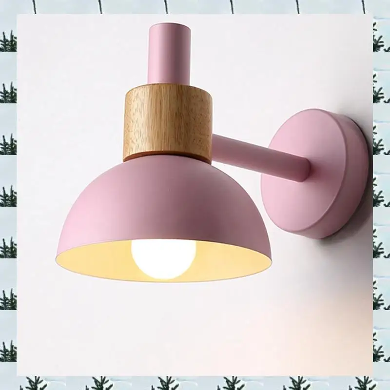 

1 PCS Living Room Porch Aisle Lamp Nordic Minimalist Modern Bedroom Bedside Lamp (Pink)