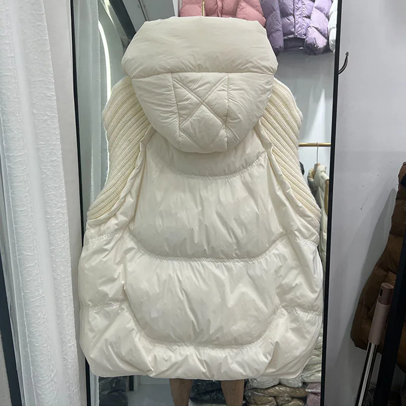 Autumn Winter New Vest Short Hooded Warm Fashionable Hooded Sleeveless Short Sleeve Oversize Vest Coat
