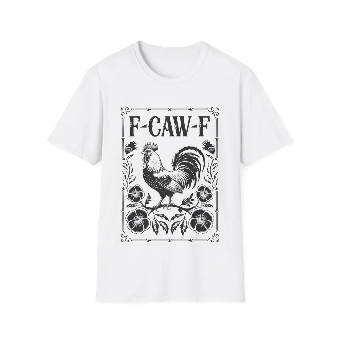 F-Caw-F Chicken T-Shirt Funny Farmhouse Rooster Tee Casual Short Sleeve Top Women's Clothing Cartoon Streetwear Y2k Clothes