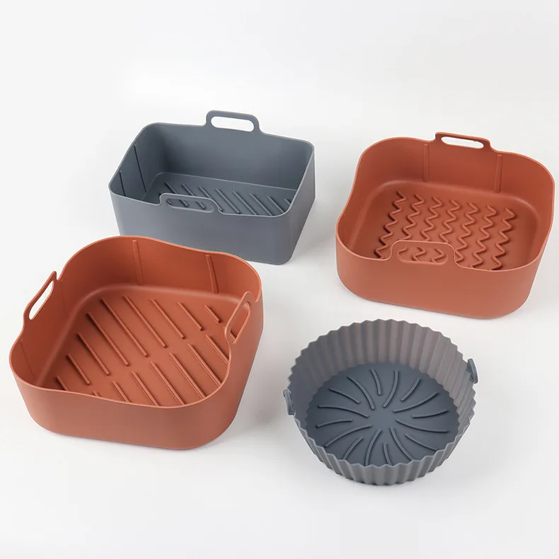 

Air Fryer Silicone High-Quality Basket Baking Pan Non-Stick Air Fryer Oven Baking Tray Fried Chicken Basket Reusable Accessories