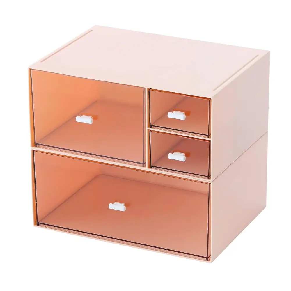 

Настольный органайзер с 4 ящиками, органайзер для косметики, пластиковый органайзер для мелочей, органайзер для туалетного столика, органайзер для хранения косметики, для рабочего стола