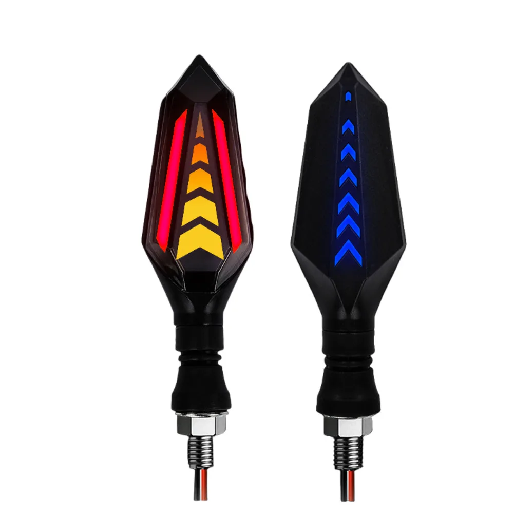 Five Color Double Side Flowing Motorcycle Turn Signals Light ABS Plastic Lens 12 Volt 1 5 Watt Low Consumption
