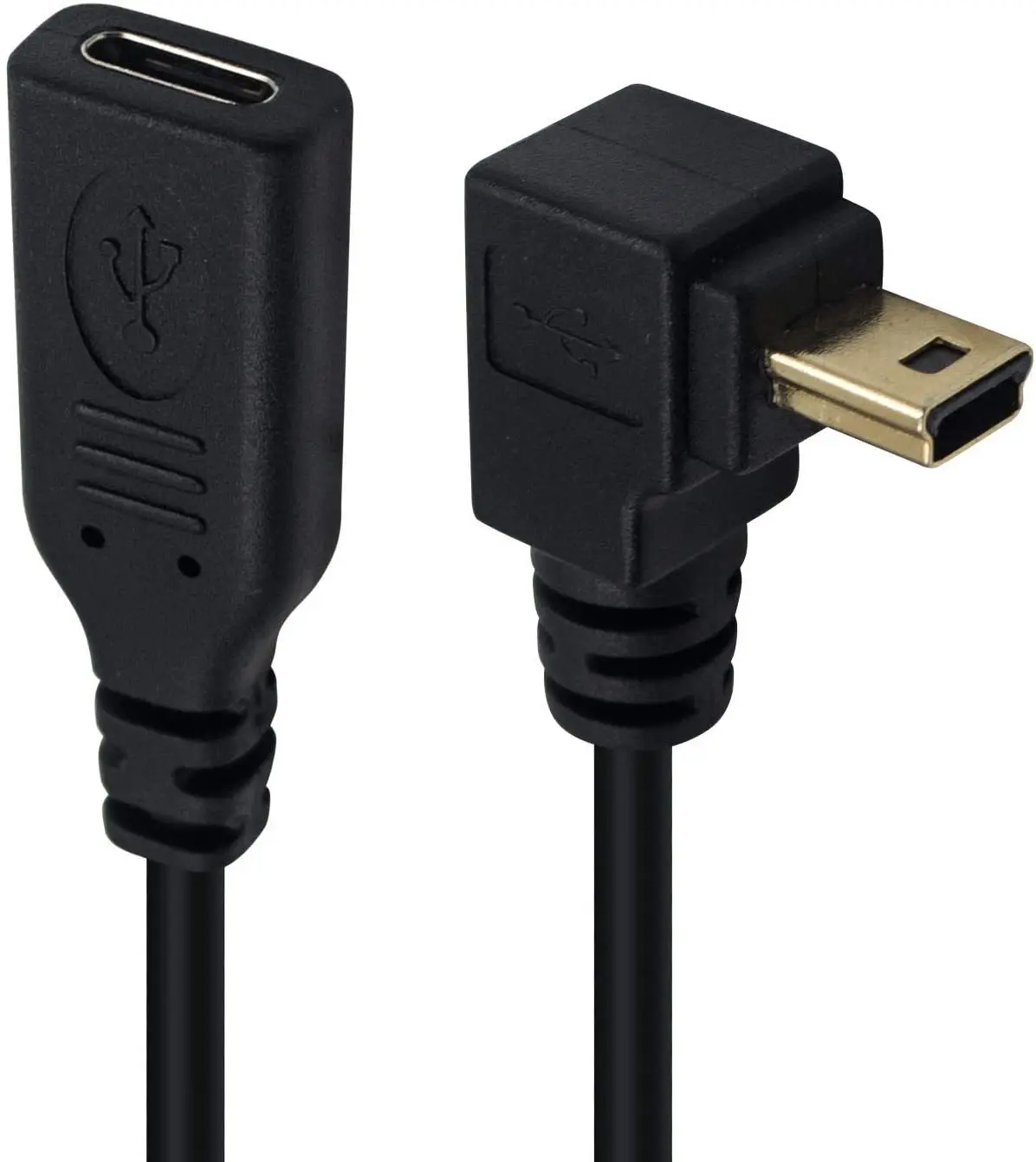 مطلي بالذهب 3A mini5p ذكر الكوع Type-C أنثى هاتف لوحي كاميرا T-port كابل تحويل شحن البيانات #3