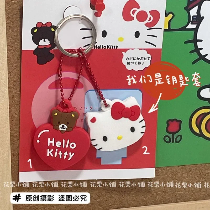 2 ชิ้น/เซ็ต Kawaii Sanrio HelloKitty My Melody อะนิเมะซิลิโคนพวงกุญแจควบคุมฝุ่นการ์ตูน Keyrings เด็กผู้หญิงเด็กชายของขวัญ