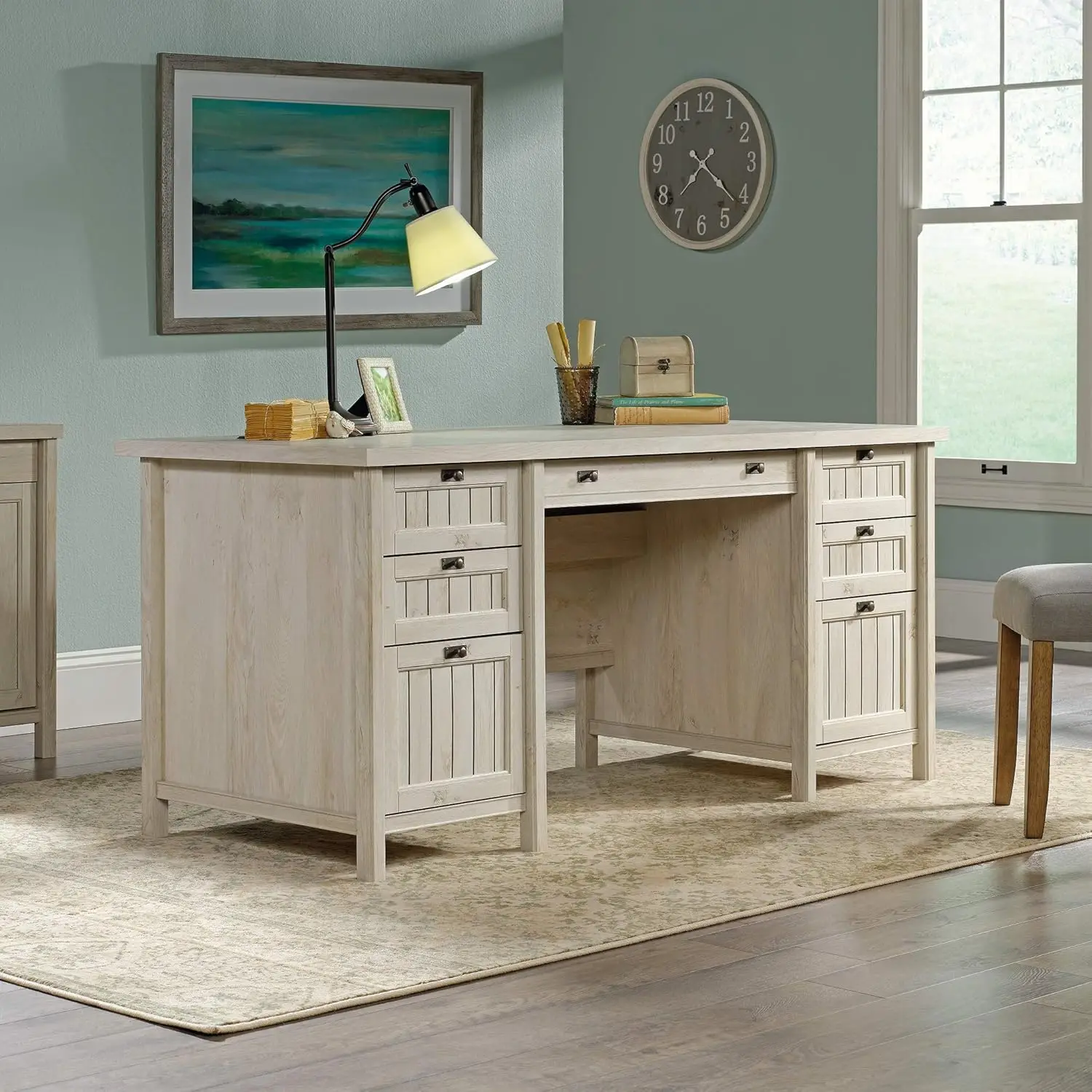 

Costa Executive Desk, L: 65.12" x W: 29.53" x H: 30.0", Chalked Chestnut finish