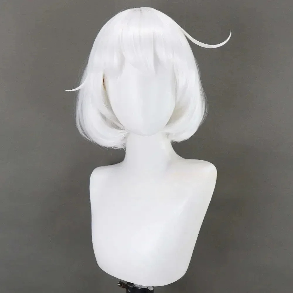 Anime Guilty Gear Elphelt Valentine Cosplay Wig Short BOB Heat Resistant Synthetic Hair Halloween Role Play Party Carnival