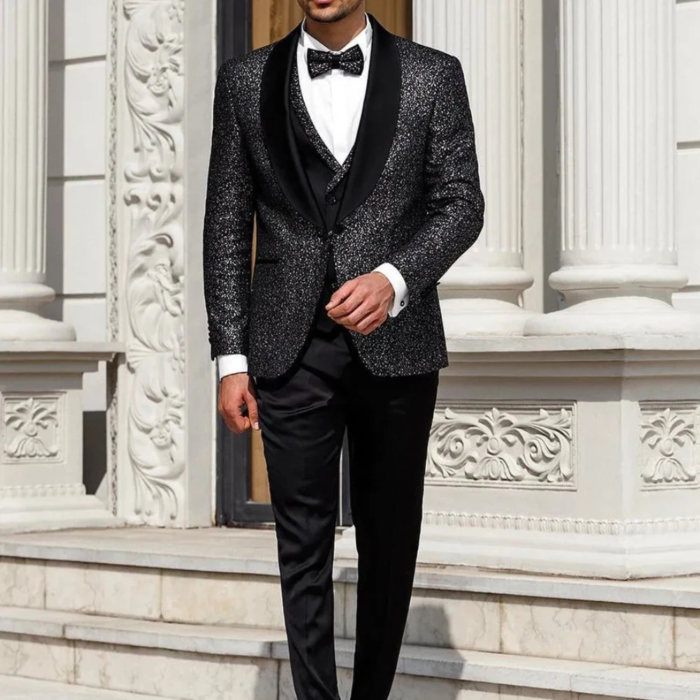 

Luxry Slim Wedding Suits for men Two Piece Jacket Vest Custom Wedding Party Formal Occasion Terno Masculinos Completo 2024