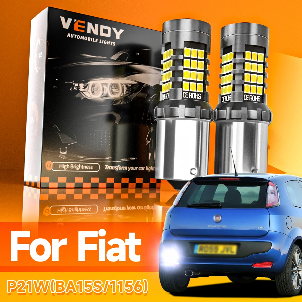 2pcs LED Reverse Light Lamp P21W BA15S For Fiat 500 500C 500X Bravo Ducato Fiorino Grande Punto Idea Palio Panda Sedici Siena