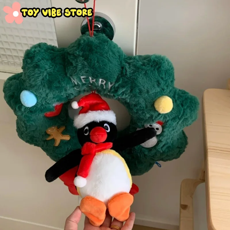 

Pingu Plush Toy Christmas Tree Plush Doll Kawaii Pingu Christmas Wreath Stuffed Doll Penguin Accessories Model Home Decoration