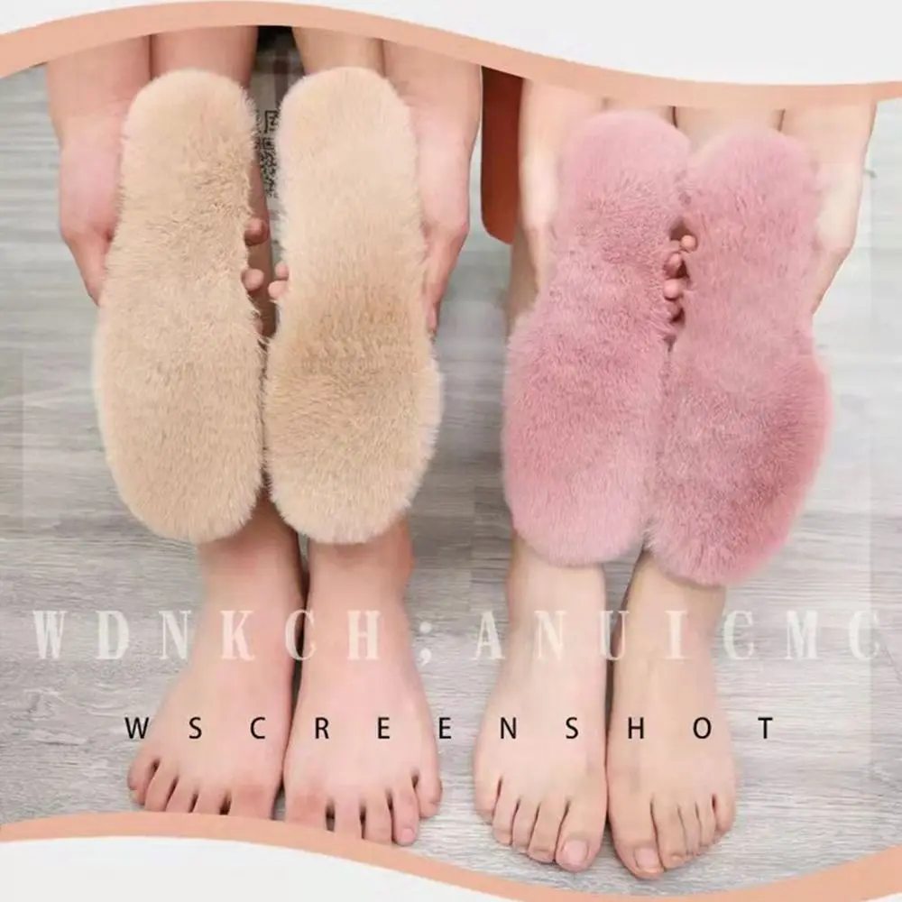 Winter Imitation Rabbit Running All-in-one Warm Insoles For Shoes Fur Insoles Massage Cushion Shoes Insole Orthopedic Insoles