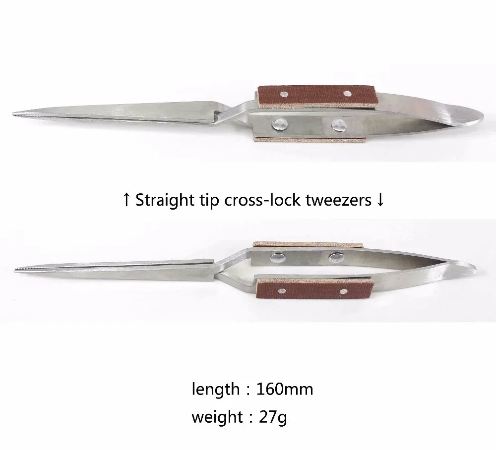 عبر قفل قفل الملقط الذاتي إغلاق المجوهرات لحام الحرفية أداة إصلاح معزول الملقط مستقيم الكوع تلميح