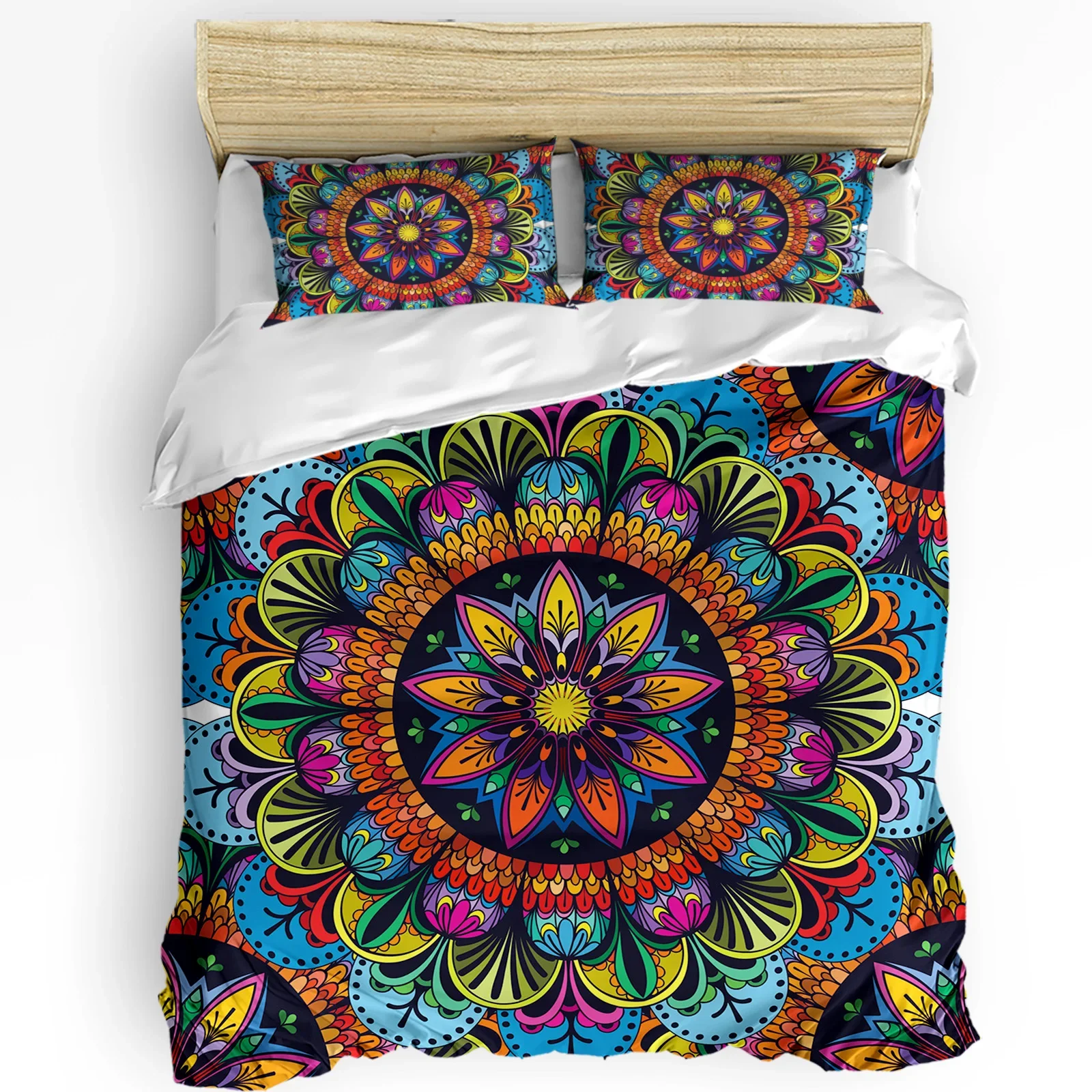 

Colorful Mandala Flower Bohemia Duvet Cover Bed Bedding Set Home Textile Quilt Cover Pillowcases Bedroom Bedding Set No Sheet