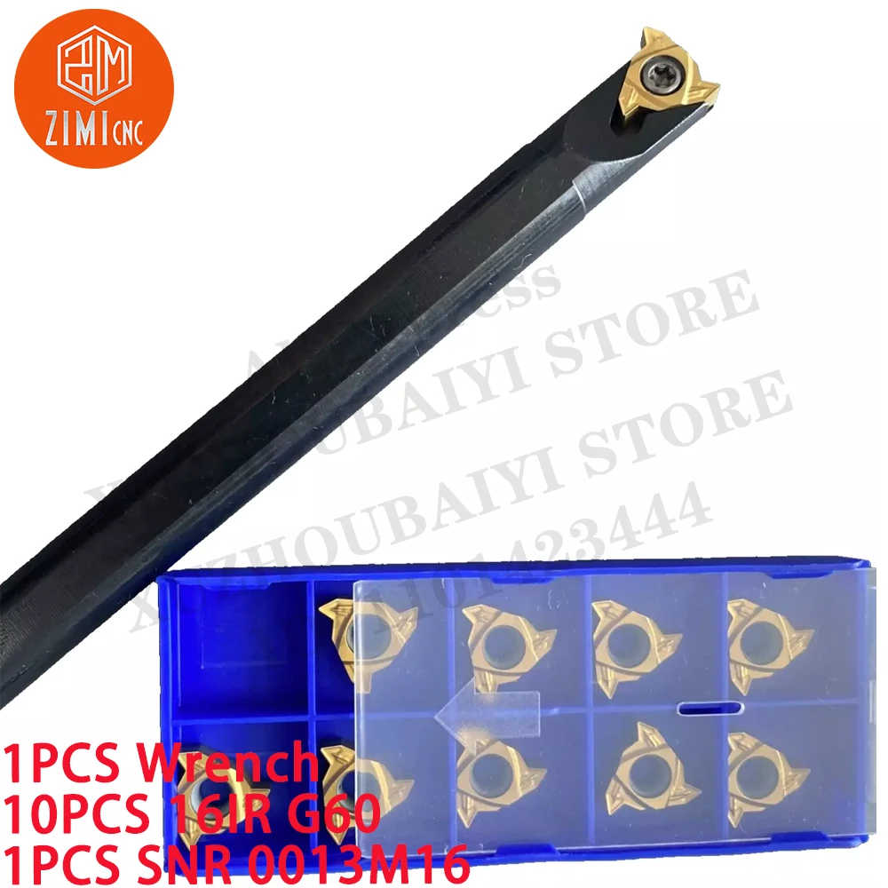 

1PC SNR0013M16 13*150mm Lathe Threading Tool Holder + 10PC 16IR G60 Carbide Inserts CNC tool metal lathe mechanical cutting tool
