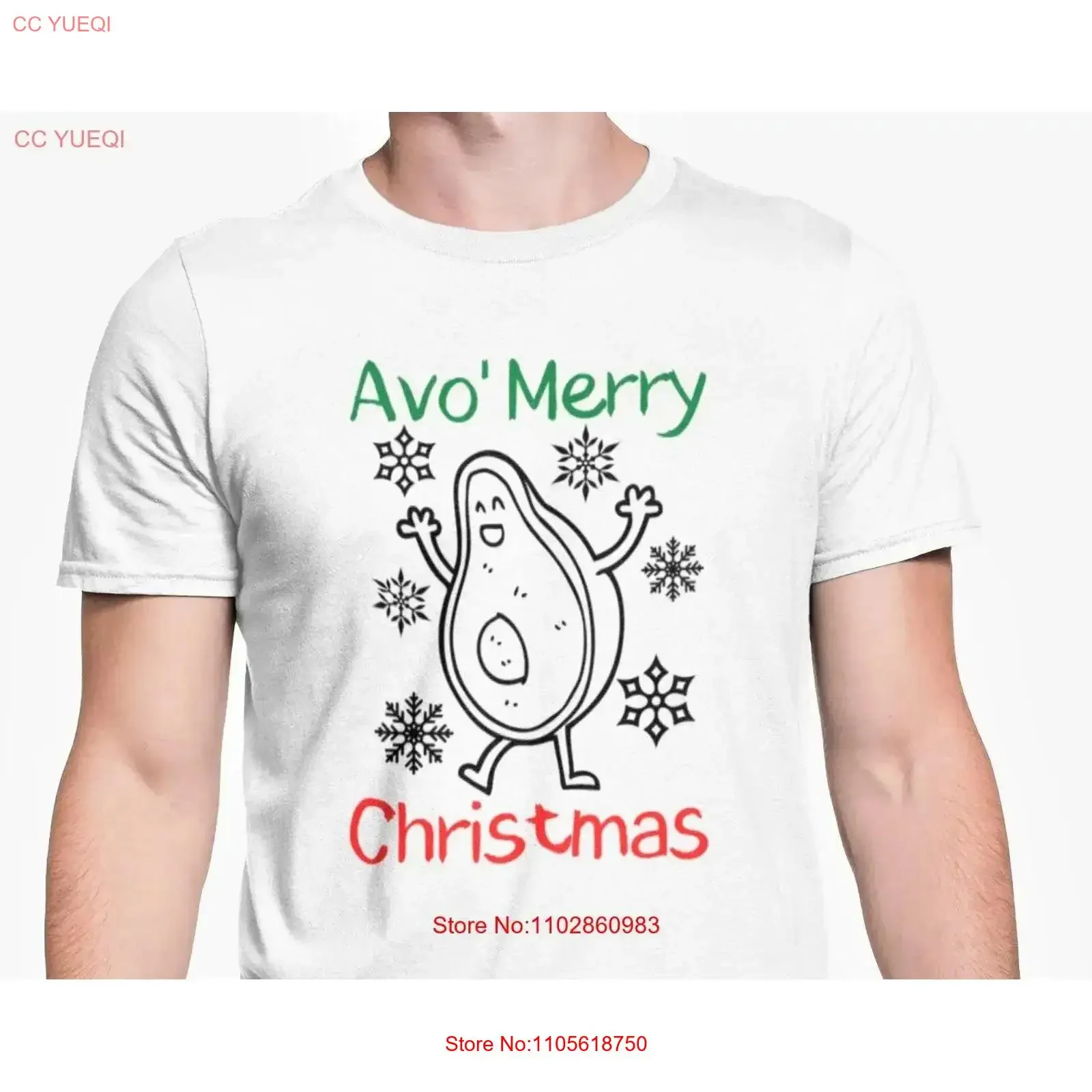 Avo Merry Christmas T Shirt Vegan Avocado Funny Food Pun Festive Xmas S XL vintage Washed Soft homme Comfortable Stretched