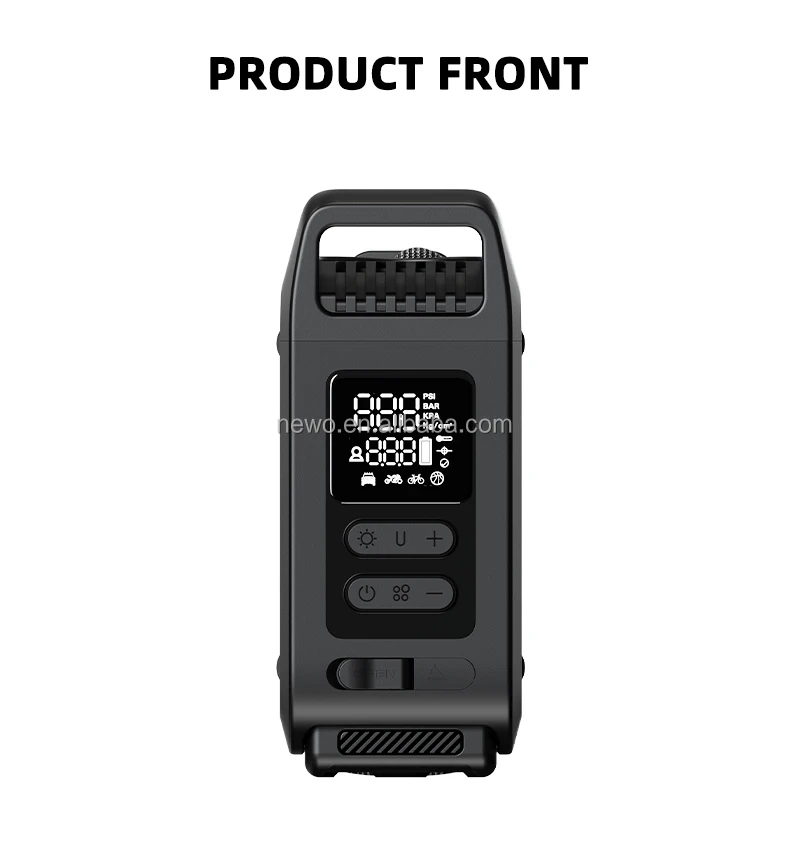 Portable 150PSI Smart Pump, Cordless Tire Inflator & Power Bank 2000mah For SUV Cars, Bicycle Tires & Ball, With Emergency Light